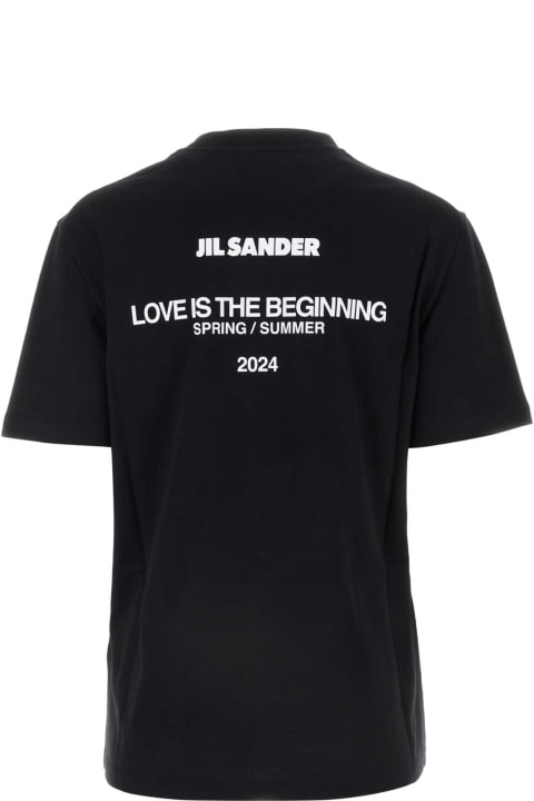 Jil Sander Topwear for Women Jil Sander Black Cotton T-shirt