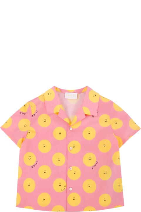 Fashion for Women Gucci Pink Shirt For Baby Girl With Sun