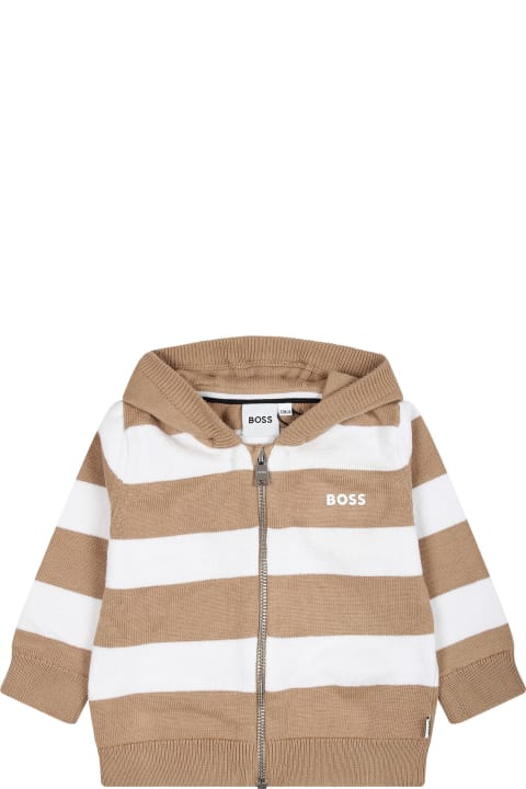 Sweaters & Sweatshirts for Baby Girls Hugo Boss Multicolor Striped Cardigan For Baby Boy