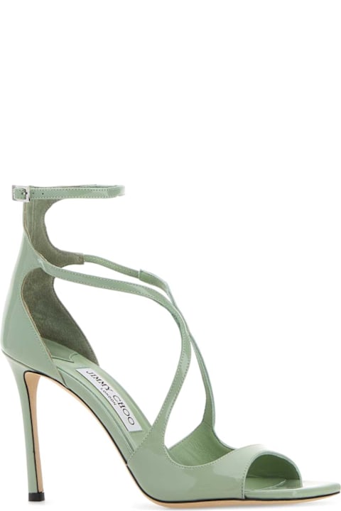 Jimmy Choo Mint Green Leather Azia 95 Sandals