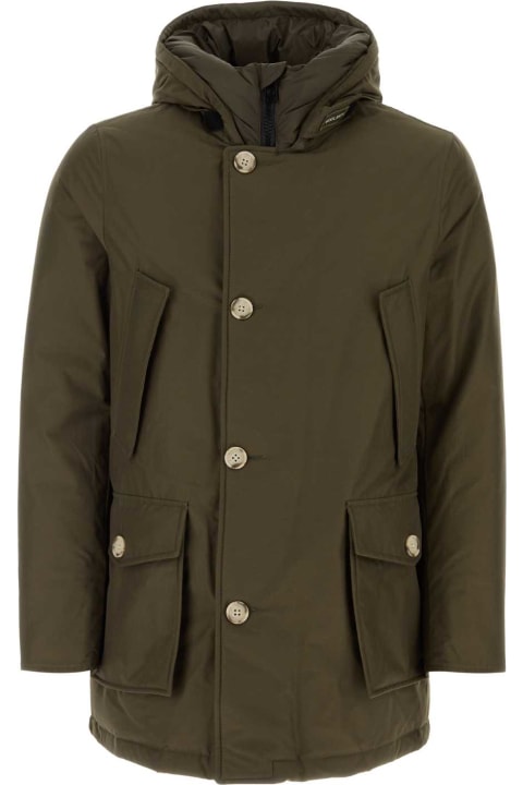 Woolrich Coats & Jackets for Men Woolrich Army Green Cotton Blend Down Jacket