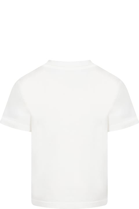 Sale for Kids Dolce & Gabbana White T-shirt For Kids With Black Print And Logo