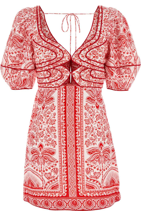 Farm Rio for Men Farm Rio Embroidered Linen Blend Mini Dress