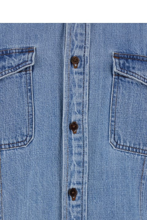 Dunst Coats & Jackets for Men Dunst Blue Jacket With Patch Pockets On The Chest In Denim Man