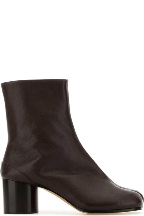 Maison Margiela Boots for Women Maison Margiela Chocolate Leather Tabi Ankle Boots