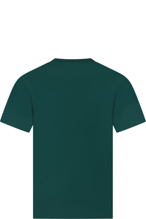 Marni for Kids Marni Green T-shirt For Kids With Logo