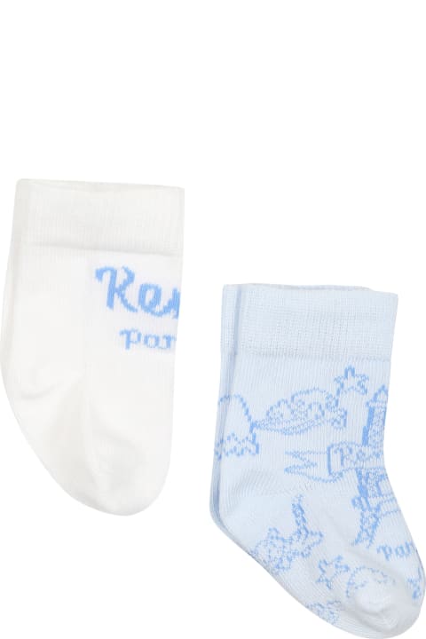 Kenzo Kids Kenzo Kids Socks Set For Baby Boy With Logo