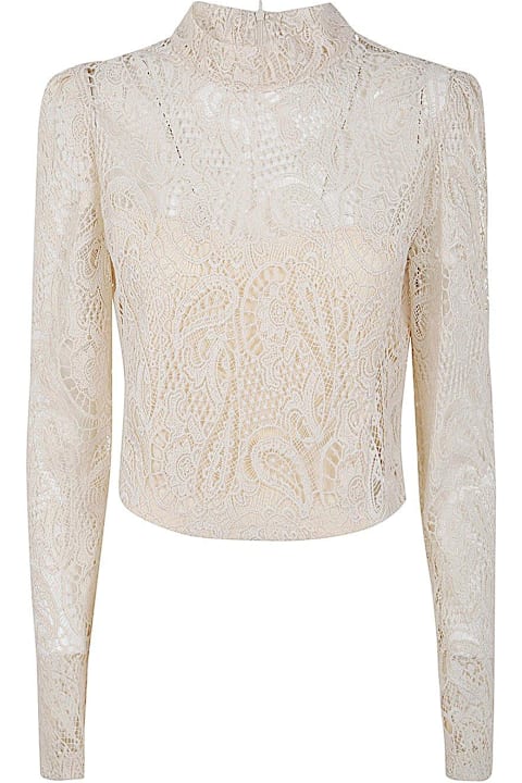 TwinSet for Women TwinSet Macramé Lace Cropped Blouse