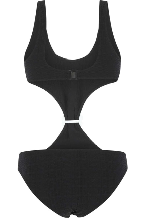 Lisa Marie Fernandez Swimwear for Women Lisa Marie Fernandez Black Stretch Terry Scallop Trikini