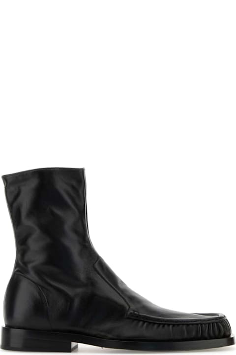 Jil Sander Boots for Men Jil Sander Black Leather Ankle Boots