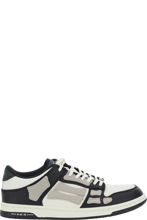 AMIRI Men AMIRI Black And White Low Top Sneakers With Panels In Leather Man