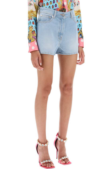 Pants & Shorts for Women Versace Butterflies & Ladybugs Denim Shorts
