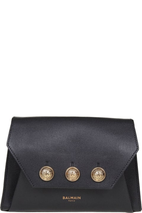 Fashion for Women Balmain Balmain Emblem Bag In Calfskin With Decorative Buttons