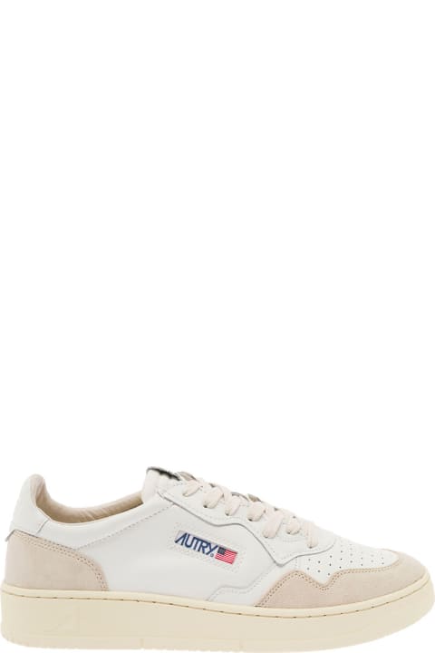 Fashion for Men Autry 'medalist' White Low Top Sneakers With Beige Suede Details In Leather Man