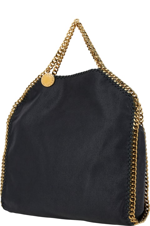 Stella McCartney Totes for Women Stella McCartney '3chain' Black Tote Bag With Logo Engraved On Charm In Faux Leather Woman