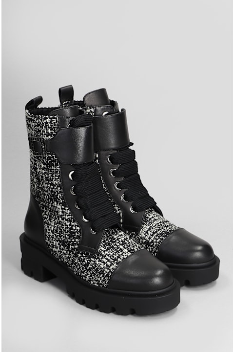 Roberto Festa Boots for Women Roberto Festa Vlady Combat Boots In Black Wool And Leather