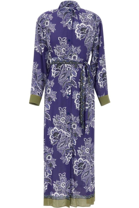 Etro for Women Etro Belted Waist Floral Printed Shirt Dress