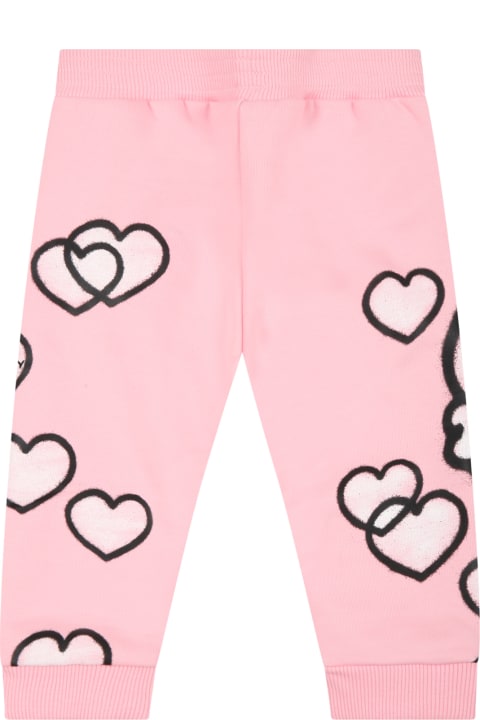 Pink Sweatpnat For Baby Girl With Hearts