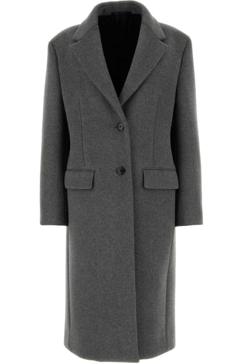 ウィメンズ Pradaのコート＆ジャケット Prada Dark Grey Wool Blend Coat