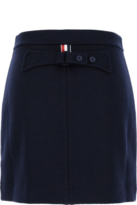 Thom Browne Skirts for Women Thom Browne Blue Mini Skirt With Martingala Detail In Wool Jersey Woman