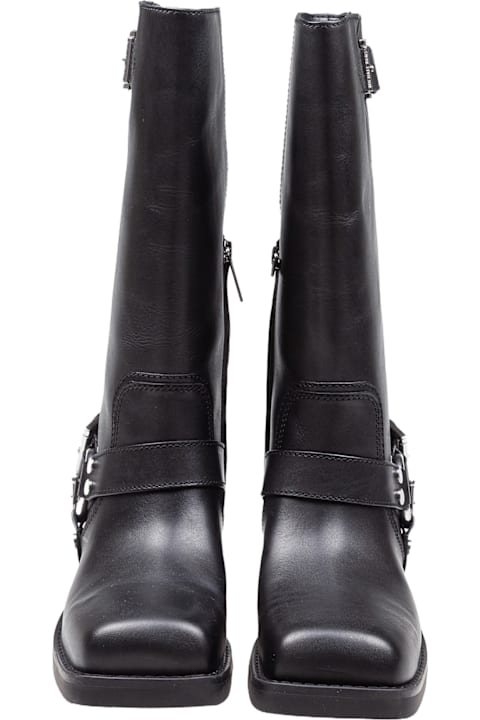 آخر صيحات الموضة من السيدات Michael Kors Crosby Motorcycle Leather Boot Color Black