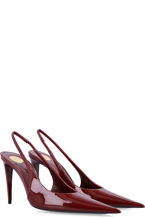 Saint Laurent Guermantes Patent Leather Slingback Pumps