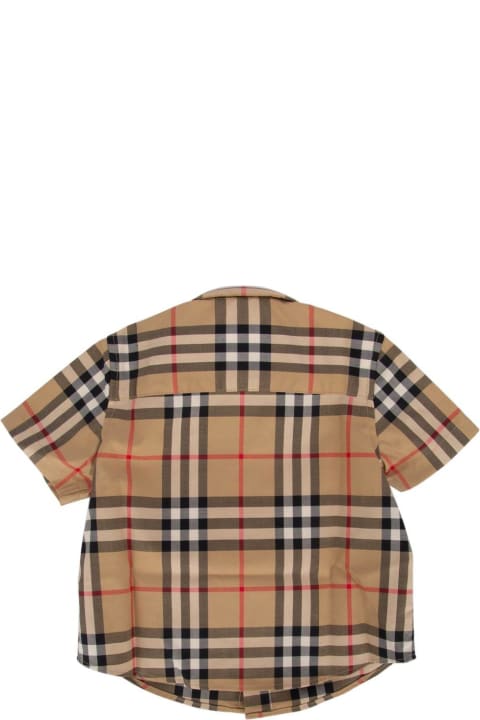 Sale for Baby Boys Burberry Check Pattern Short-sleeved Shirt