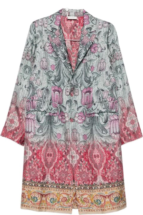 Pierre-Louis Mascia for Men Pierre-Louis Mascia Silk Printed Single-breasted Coat