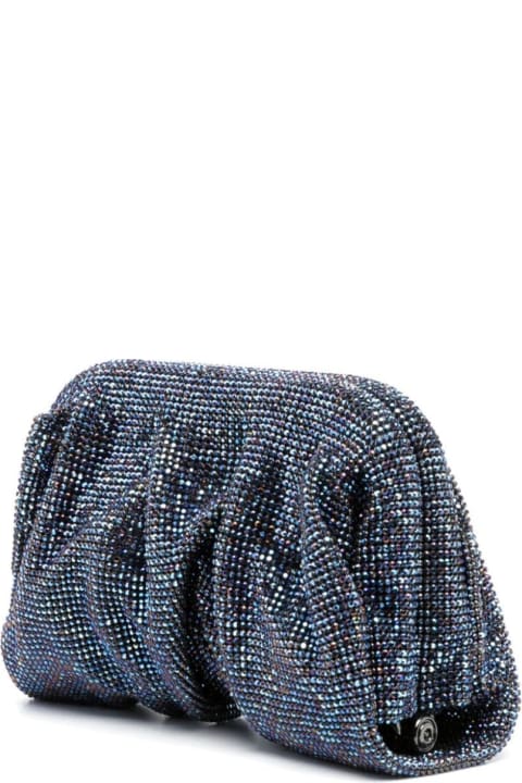 Benedetta Bruzziches for Women Benedetta Bruzziches 'venus La Petite' Blue Clutch Bag In Fabric With Allover Crystals Woman
