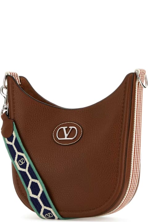 Valentino Garavani Bags for Women Valentino Garavani Caramel Leather Vlogo Signature Shoulder Bag