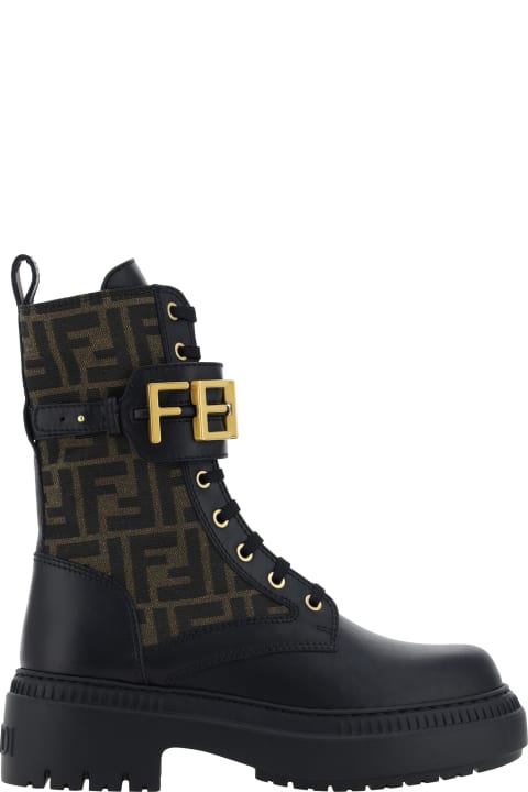 Fashion for Women Fendi Graphy Leather Biker Boots