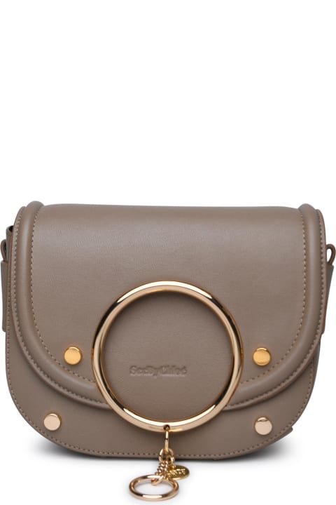 See by Chloé Totes for Women See by Chloé 'mara' Grey Cowhide Crossbody Bag