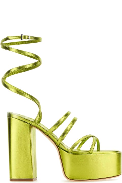 Paris Texas Sandals for Women Paris Texas Acid Green Leather Evita Sandals