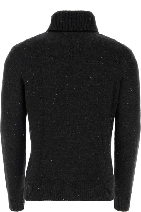 Sweaters for Men Johnstons of Elgin Dark Grey Cashmere Sweater