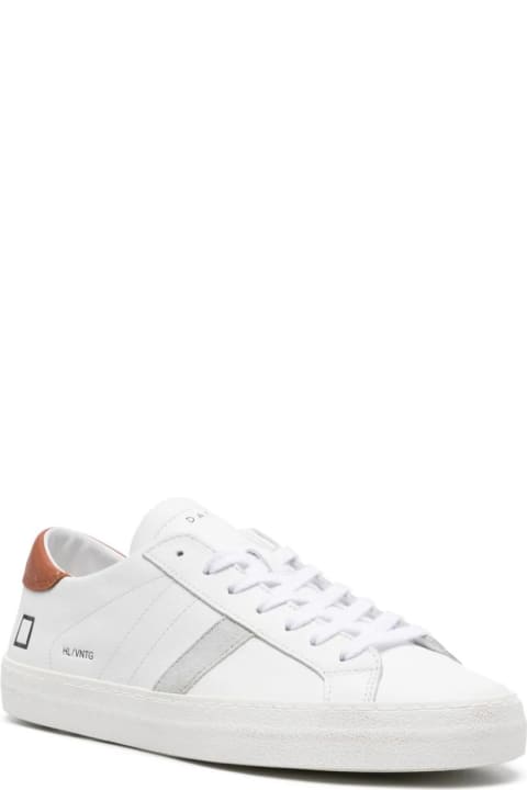 Fashion for Men D.A.T.E. White And Brown Hill Sneakers
