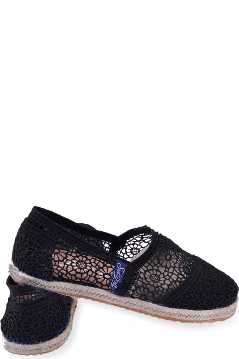 Homeware MC2 Saint Barth Black Macramè Espadrillas For Woman