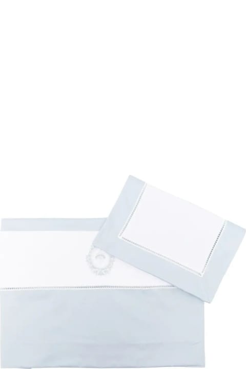 Etro Accessories & Gifts for Baby Boys Etro Set Of Three Light Blue And White Sheets With Embroidery