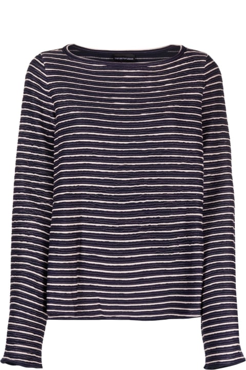Fashion for Women Emporio Armani Striped Long Sleeve Sweater