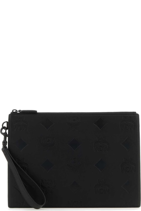 Clutches for Women MCM Black Leather Pouch
