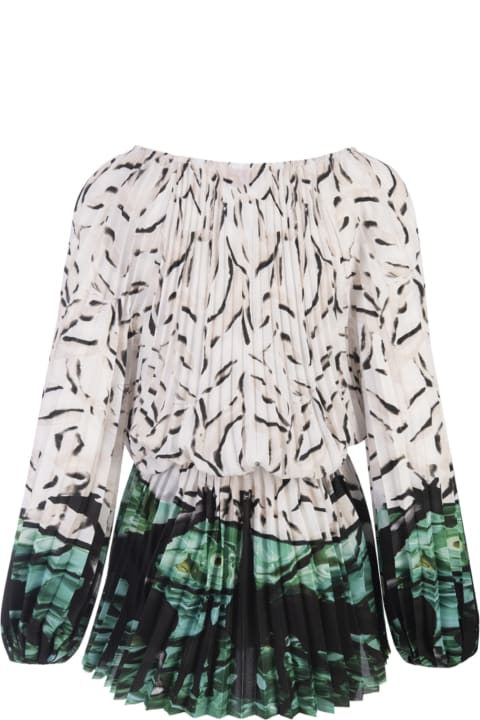 Fashion for Women Stella Jean White/green Giraffe Print Mini Dress