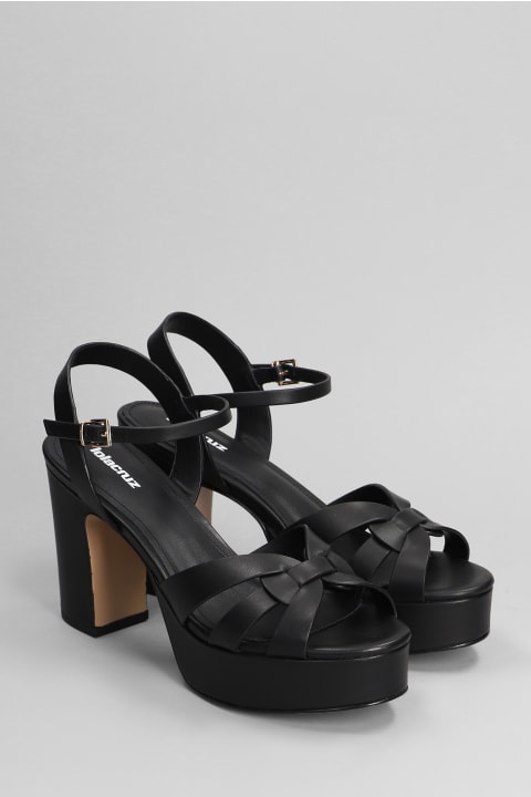 Shoes for Women Lola Cruz Aria Platform 95 Sandals In Black Leather