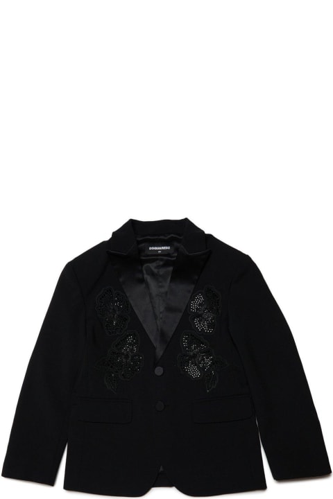 Dsquared2 Coats & Jackets for Boys Dsquared2 Floral-embroidered Embellished Blazer