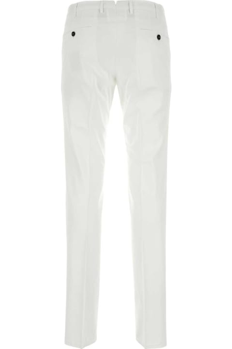 PT01 Clothing for Men PT01 White Stretch Cotton Blend Silkochino Pant
