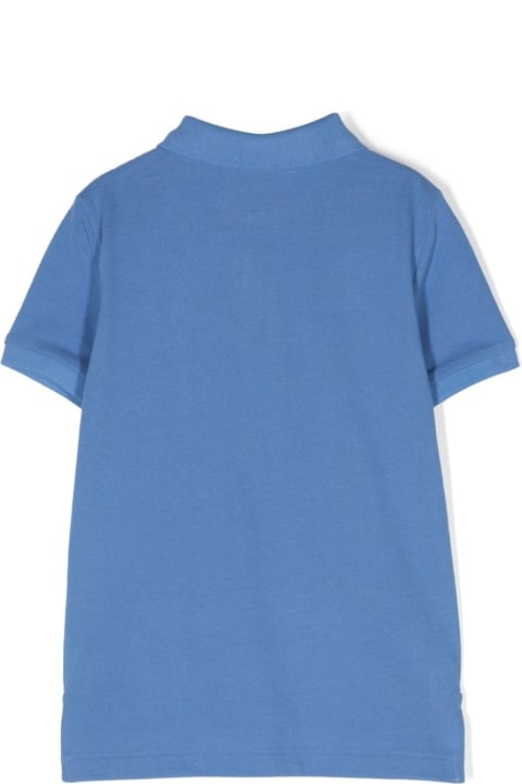 Fashion for Kids Ralph Lauren Cerulean Blue Short-sleeved Polo Shirt With Contrasting Pony