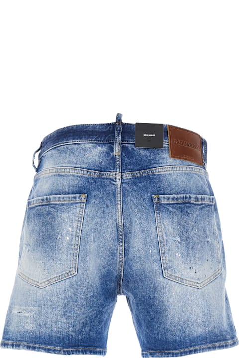 Dsquared2 for Men Dsquared2 Blue Jeans With Distressed Effect And Logo Patch On The Back In Denim Man