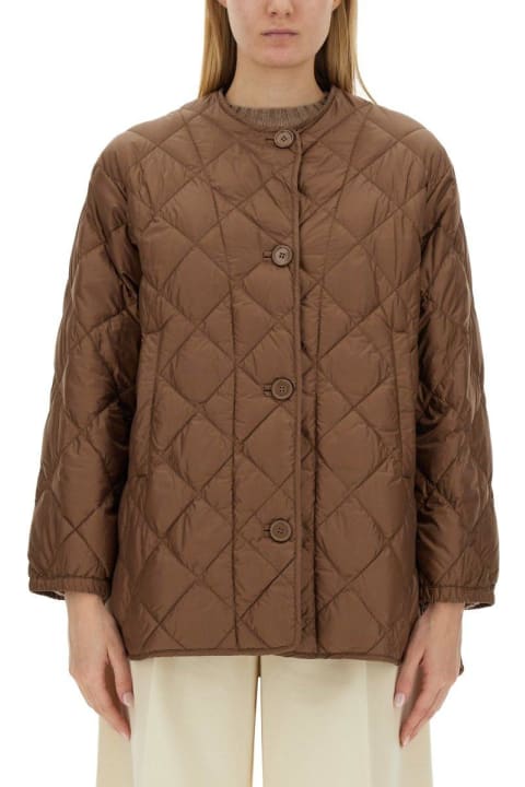 Max Mara for Women Max Mara Buttoned Long-sleeved Quilted Jacket