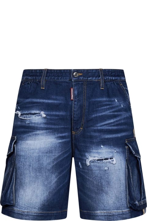 Dsquared2 Pants for Men Dsquared2 Ripped Knee Wash 64 Tag Shorts