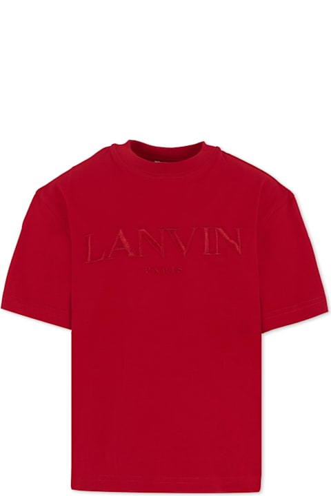 أدوات منزلية Lanvin Red T-shirt For Girl With Logo