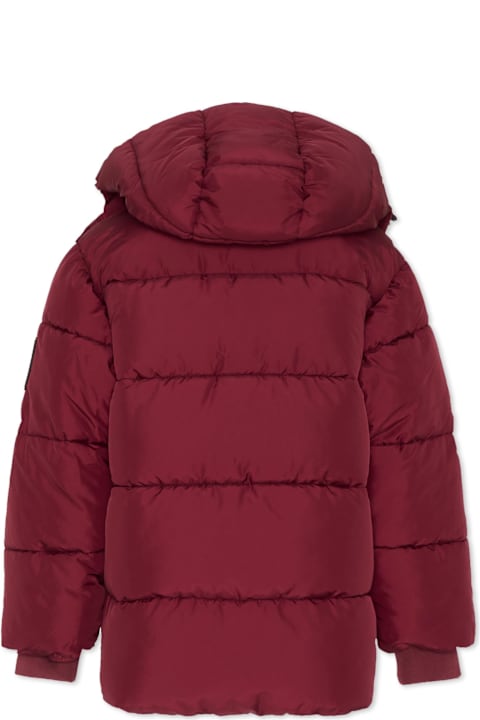 Homeware MSGM Burgundy Down Jacket For Kids With Logo