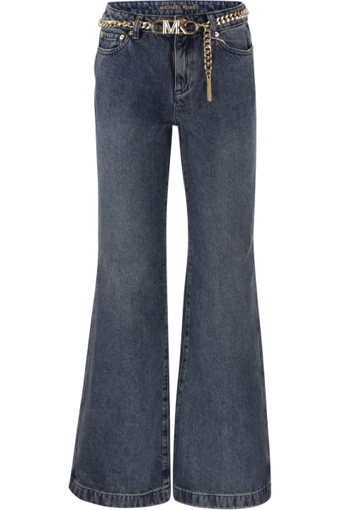 Michael Kors Jeans for Women Michael Kors Flared Jeans With Chain Belt